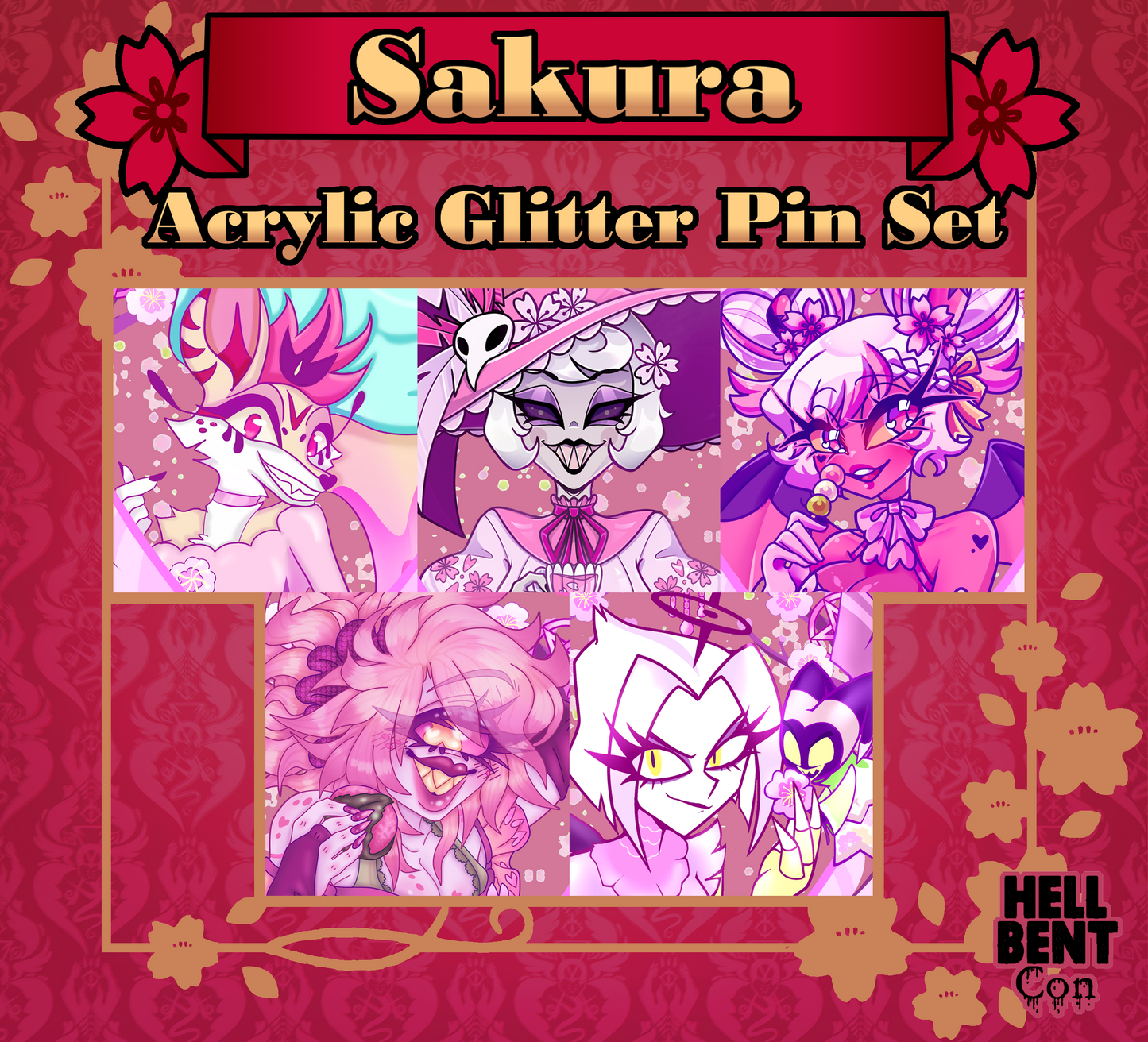 Sakura Girls Acrylic Pin Set