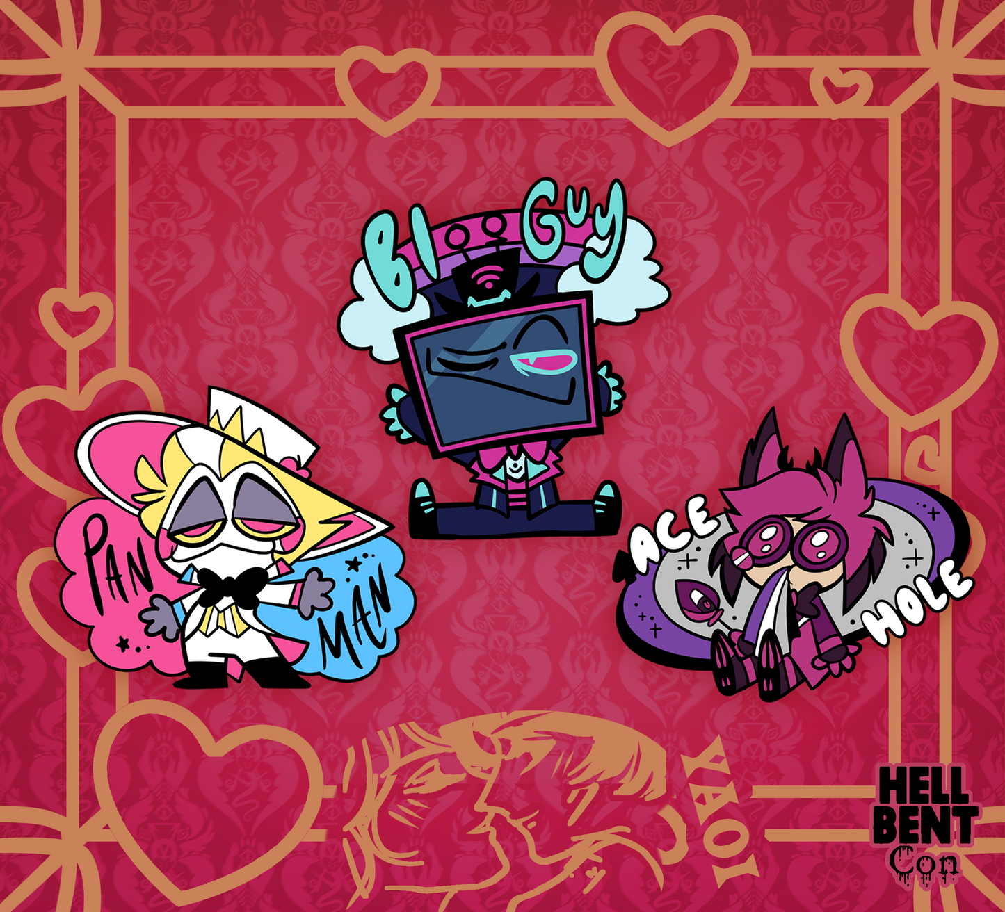 Hazbin Doodle Pride Pin Set (BatsyBunny Collab)