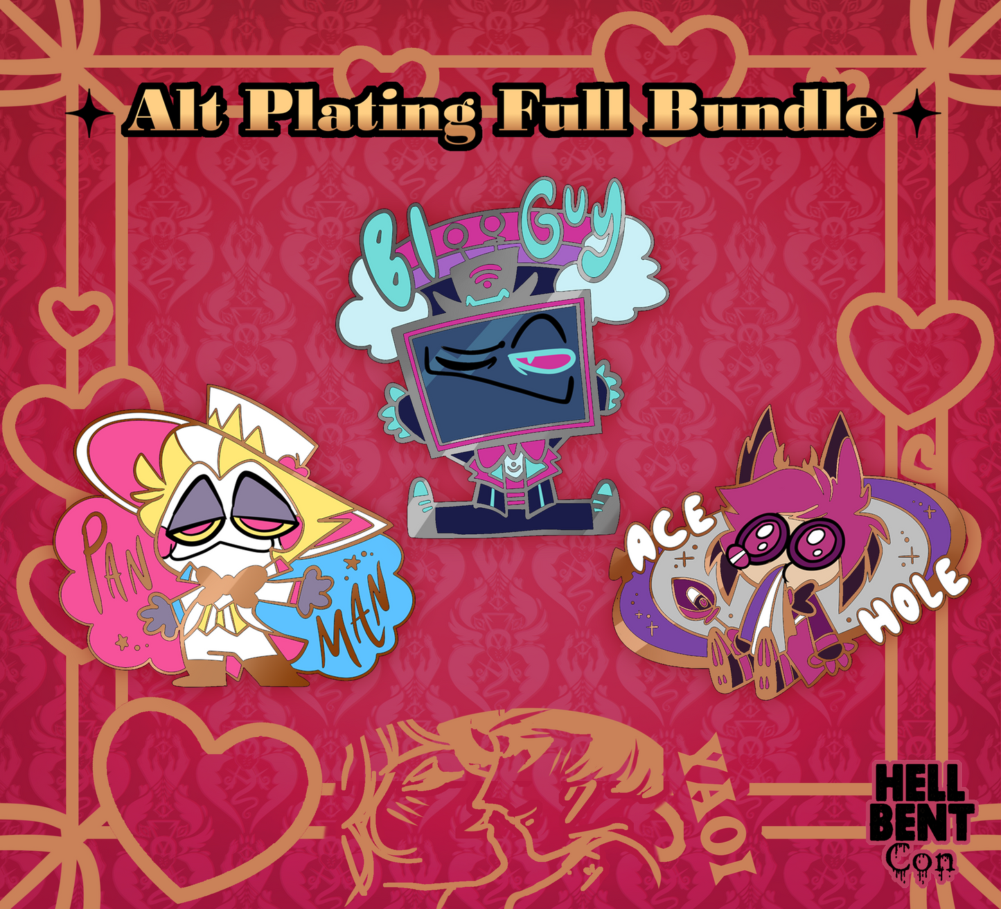 Hazbin Doodle Pride Pin Set (BatsyBunny Collab)