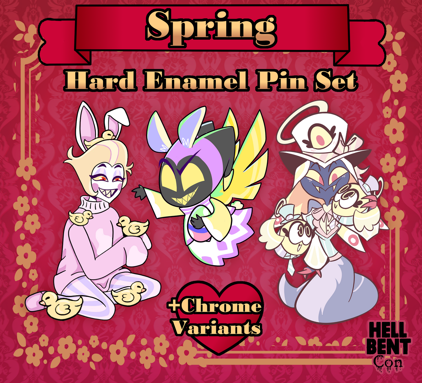 Spring Hazbin Pin Set (Adam, Lucifer, Sir Pentious)