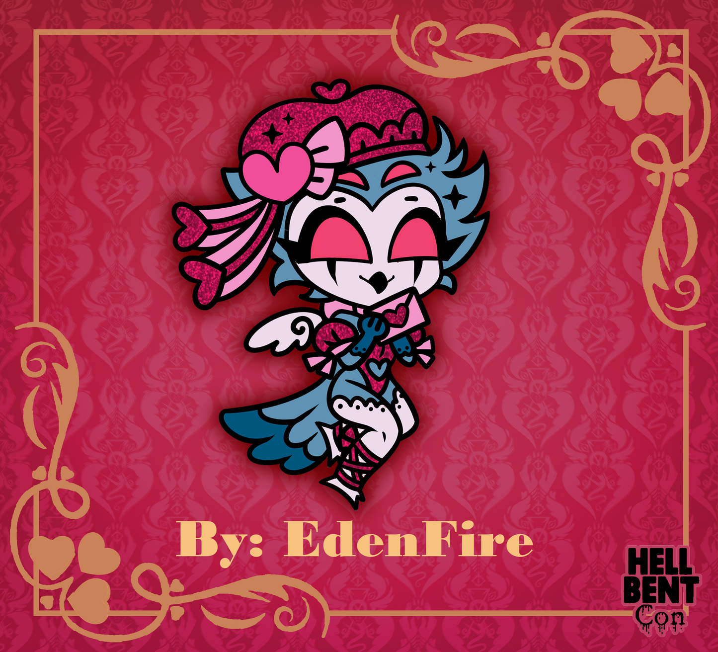 Valentine Hard Enamel Glitter Pin Set (Stolas & Blitzo) PREORDER