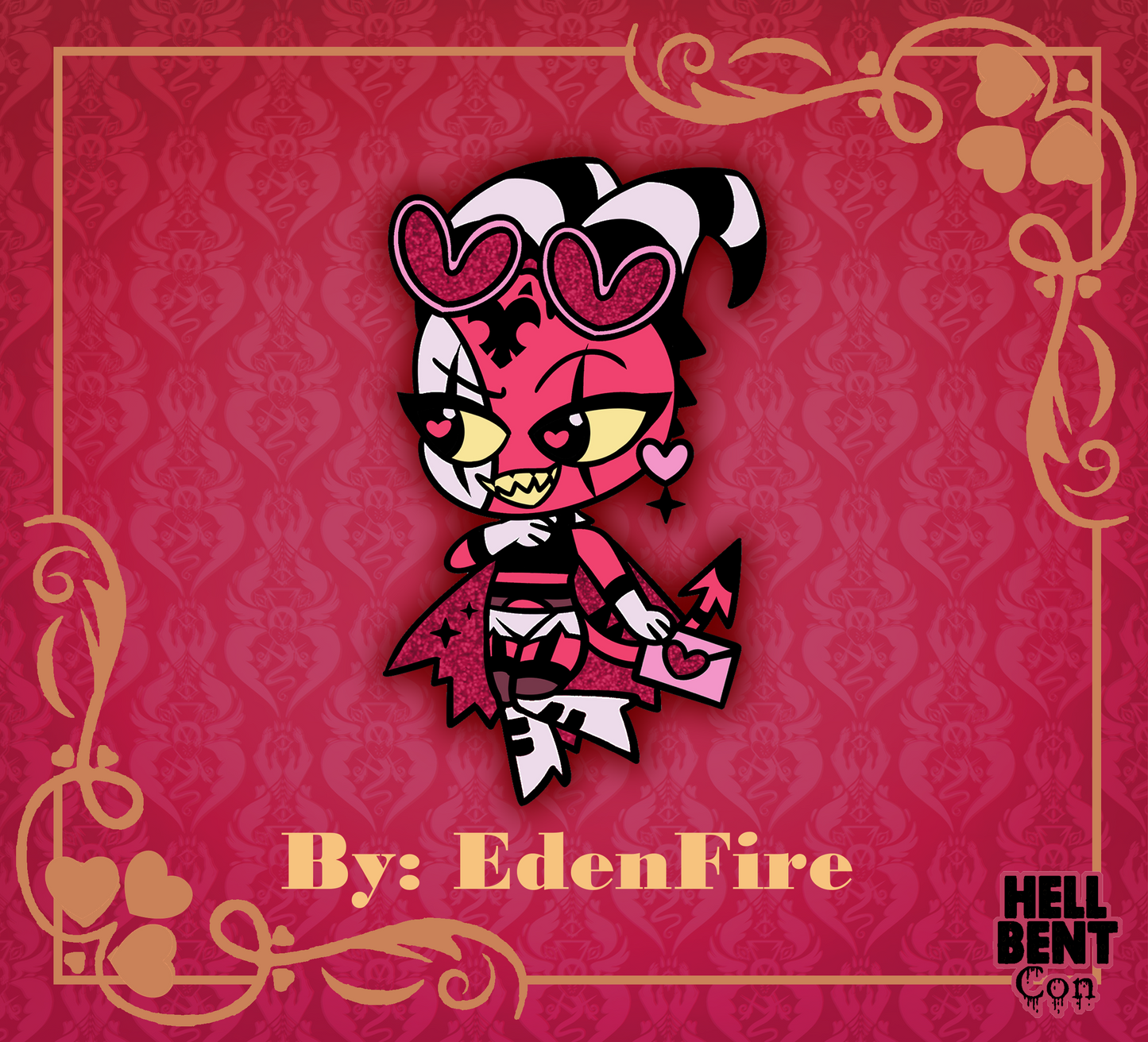 Valentine Hard Enamel Glitter Pin Set (Stolas & Blitzo) PREORDER